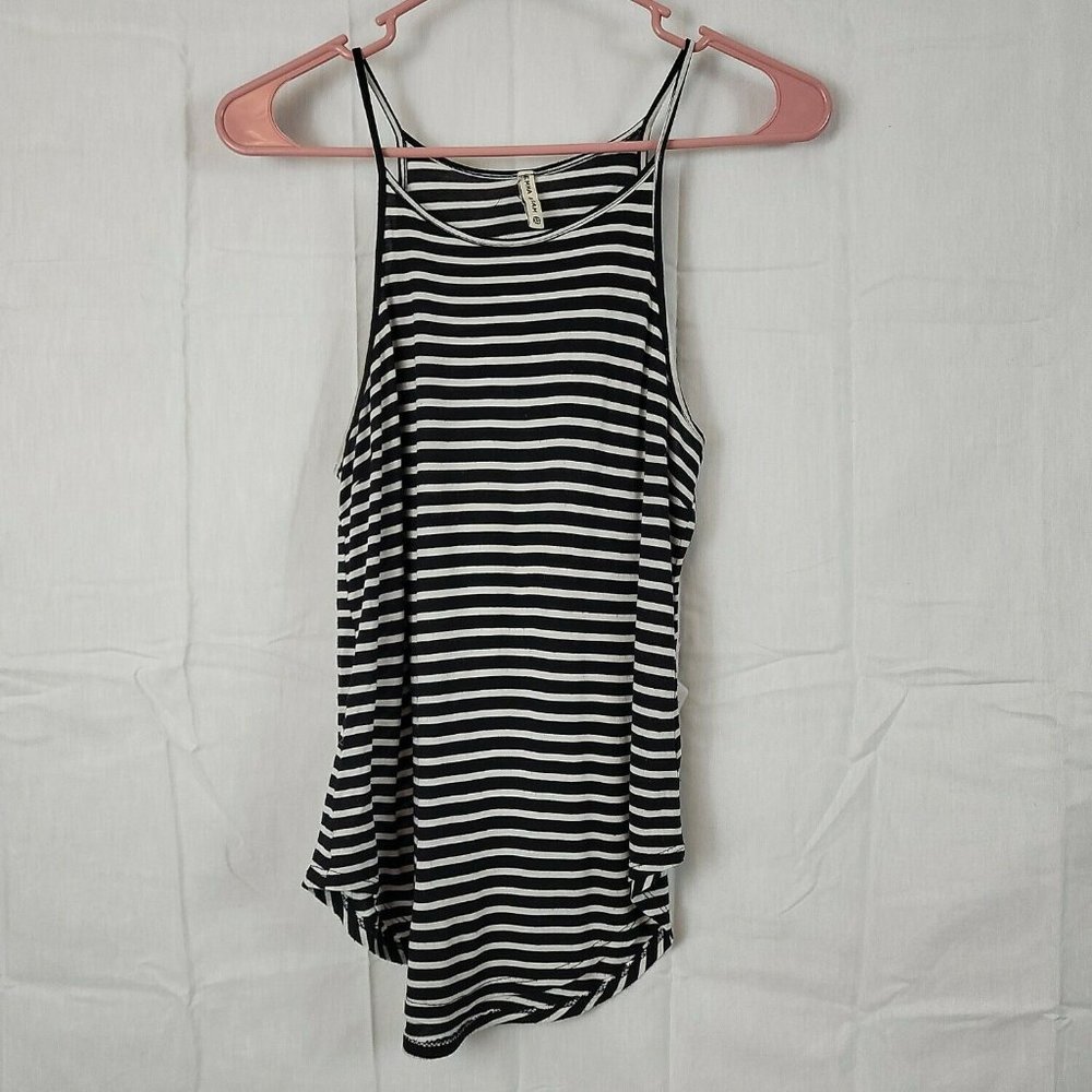 Emma & Sam Womens Black White Striped‎ Sleeveless Scoop Neck Tank Top Size XS